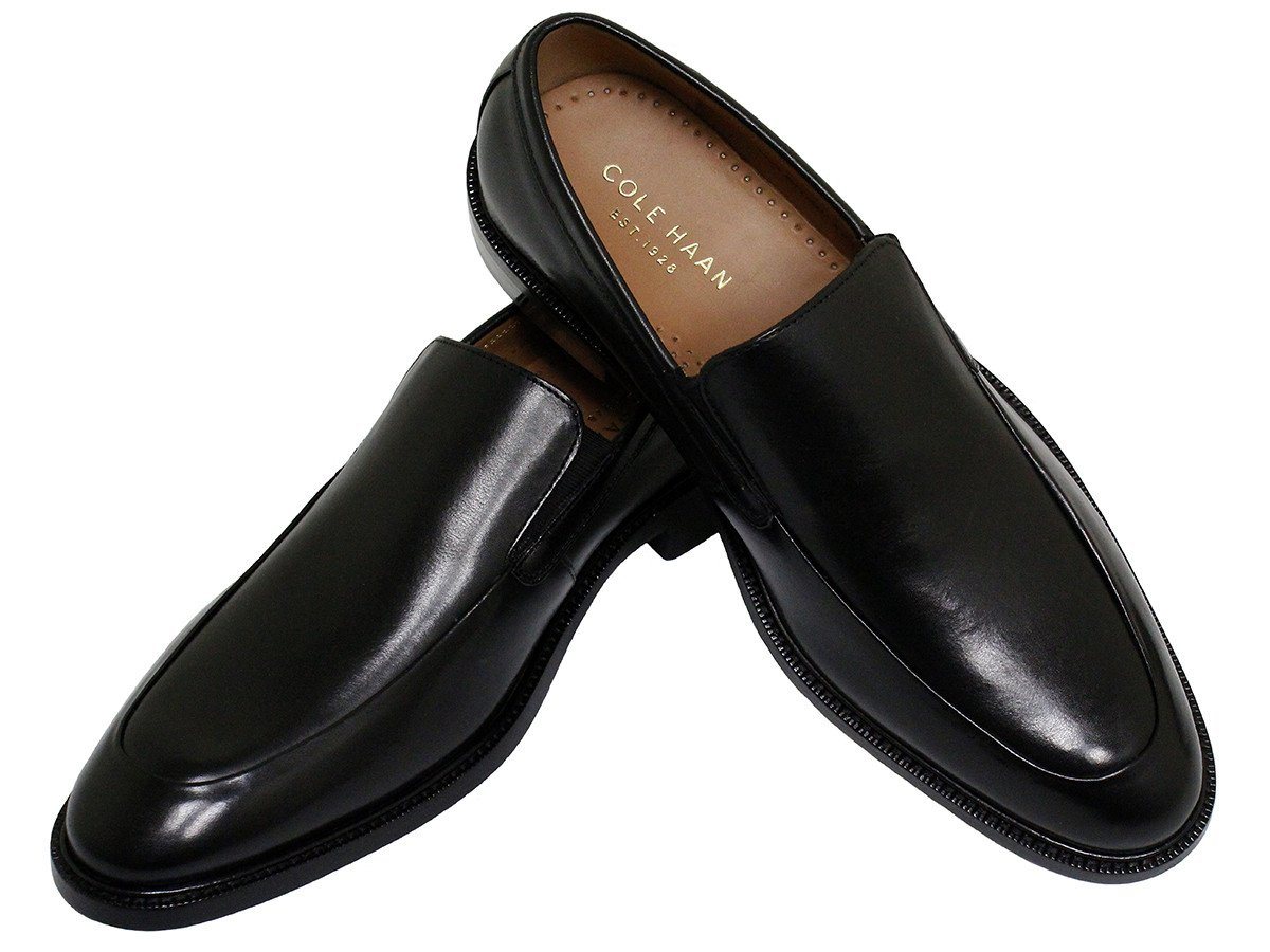 Cole Haan 22344 100% Leather Boy's Shoe -Slip On - Moc Toe - Black Boys Shoes Cole Haan