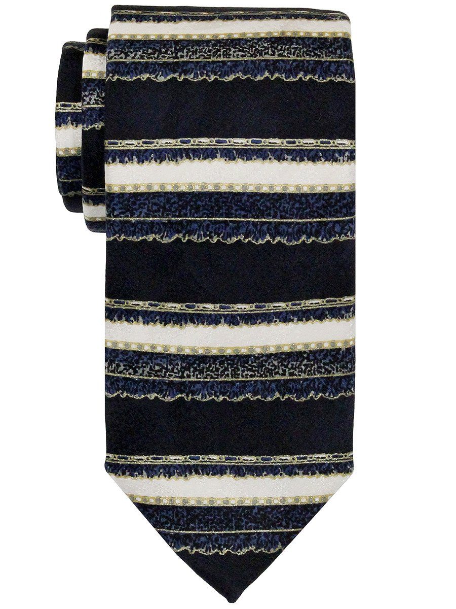 Heritage House 22405 100% Woven Silk Boy's Tie - Neat - Navy/Ecru Boys Tie Heritage House