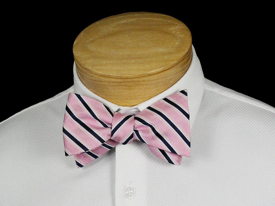 Boy's Bow Tie 22532 Pink/Navy Stripe Boys Bow Tie Scotty Z 