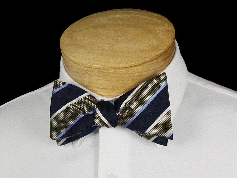 Boy's Bow Tie 22542 Navy/Khaki Stripe Boys Bow Tie Scotty Z 