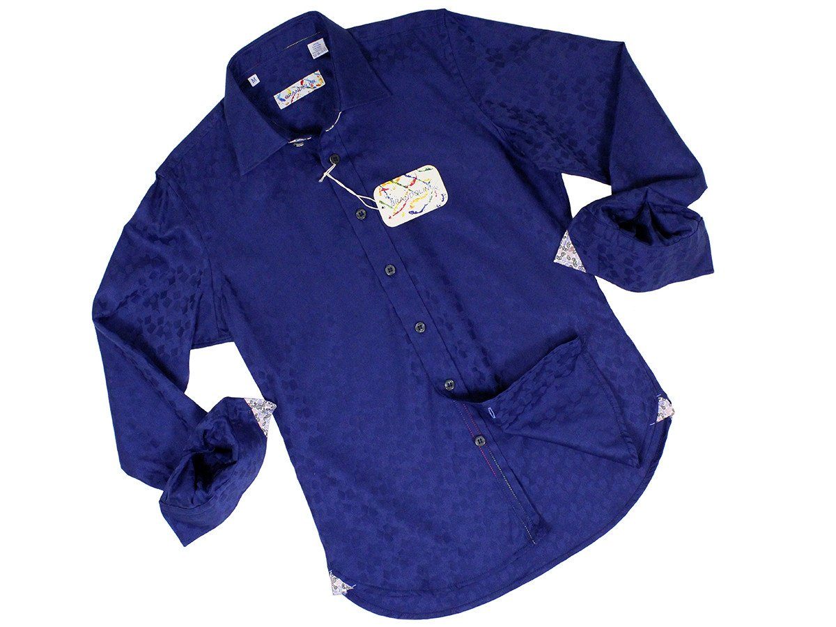 Brandolini Boy's Sport Shirt 22594 Navy Boys Sport Shirt Brandolini