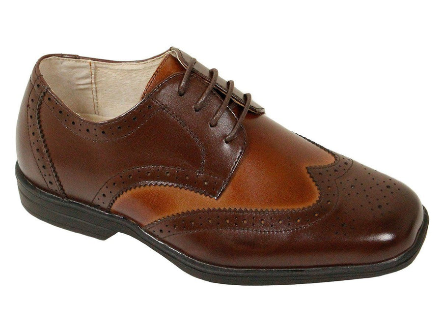Florsheim 22790 Leather Boy's Shoe - Two Tone Wing Tip - Brown/Cogn Boys Shoes Florsheim 