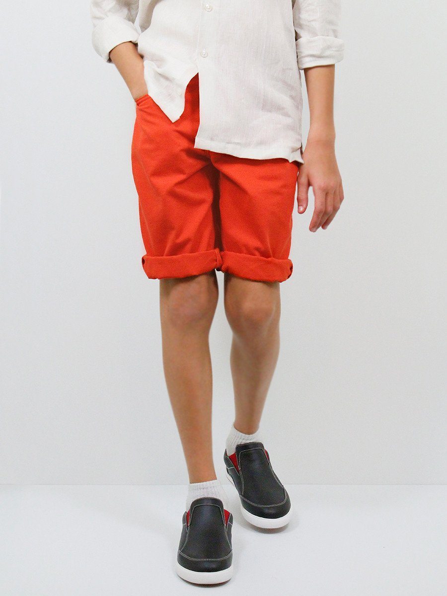 Boy's Shorts 22776 Rust Orange Boys Shorts Ragazzo