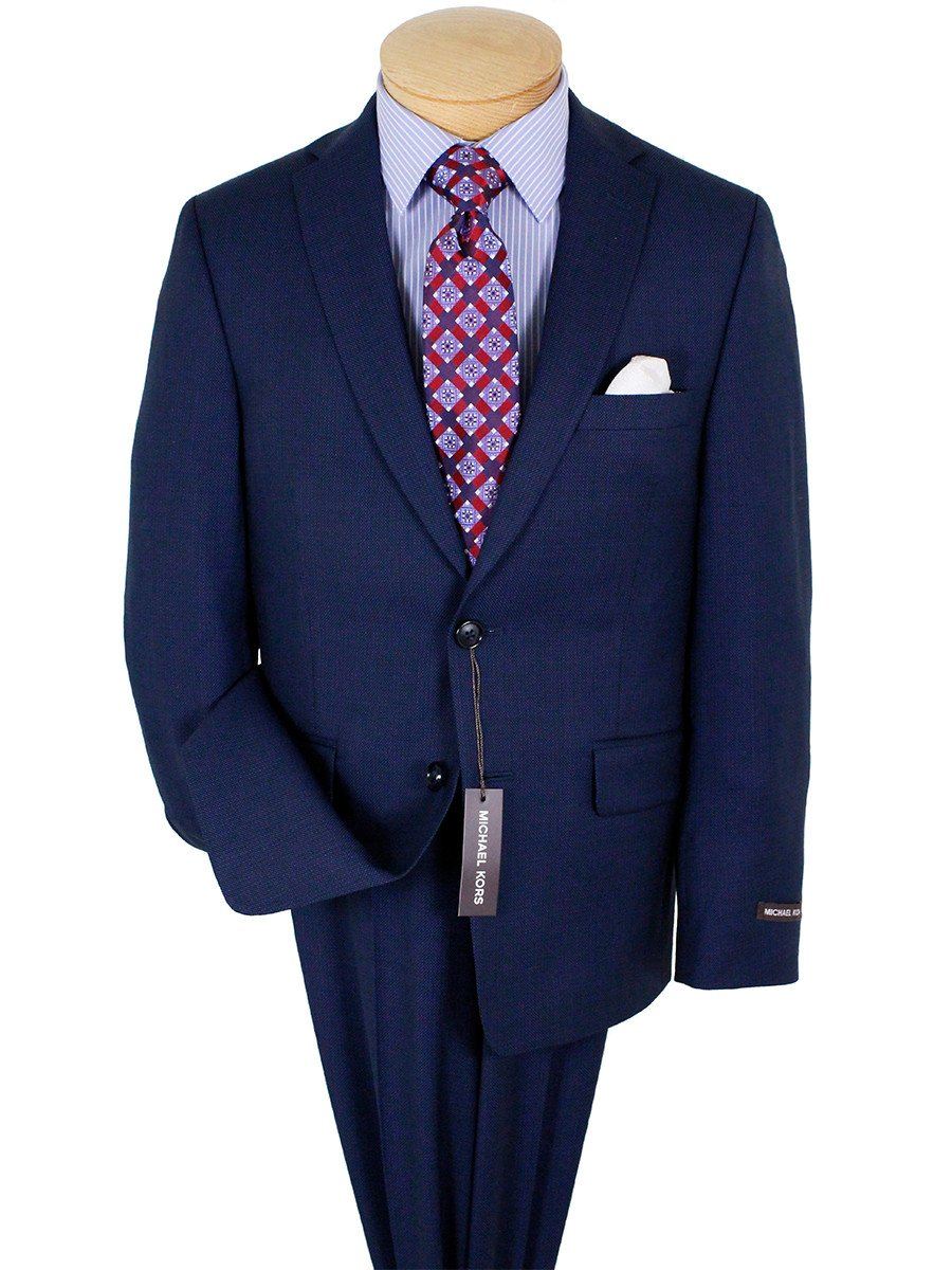 Michael Kors 22965 100% Wool Boy's Suit - Nailhead Weave - Blue/charcoal Boys Suit Michael Kors 
