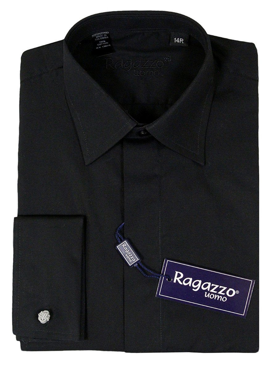Ragazzo 23213 French Cuff Boy's Dress Shirt - Solid Broadcloth - Black Heritage House - The Boys' Suits Source Ragazzo 23213 French Cuff Boy's Dress Shirt - Solid Broadcloth - Black Heritage House - The Boys' Suits Source