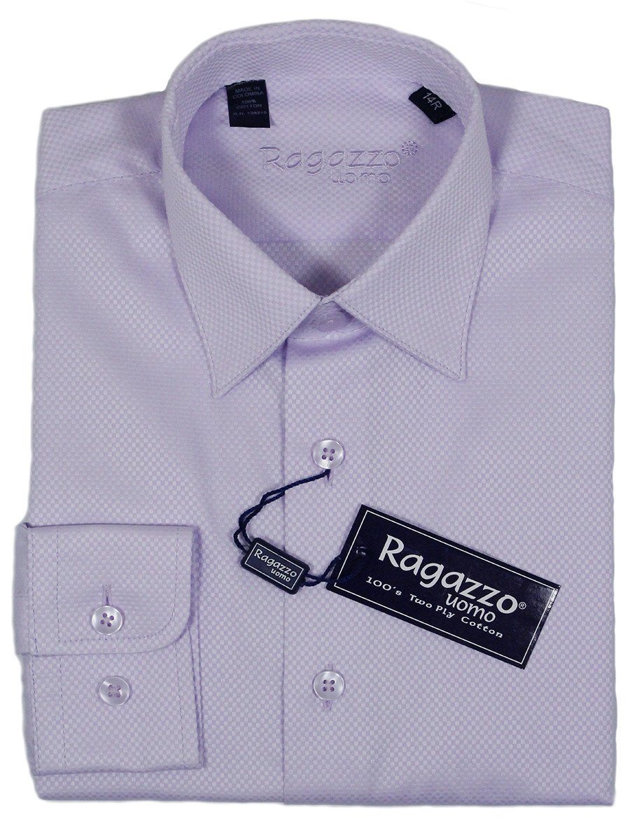 Ragazzo 23412 100% Cotton Boy's Dress Shirt - Box Weave - Lilac Boys Dress Shirt Ragazzo