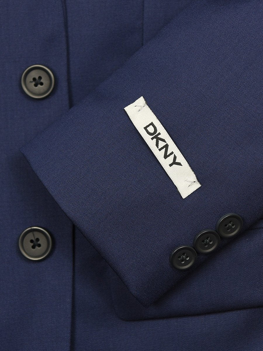 DKNY 23419 100% Wool Boy's Skinny Fit Suit - Solid - Blue Boys Suit DKNY
