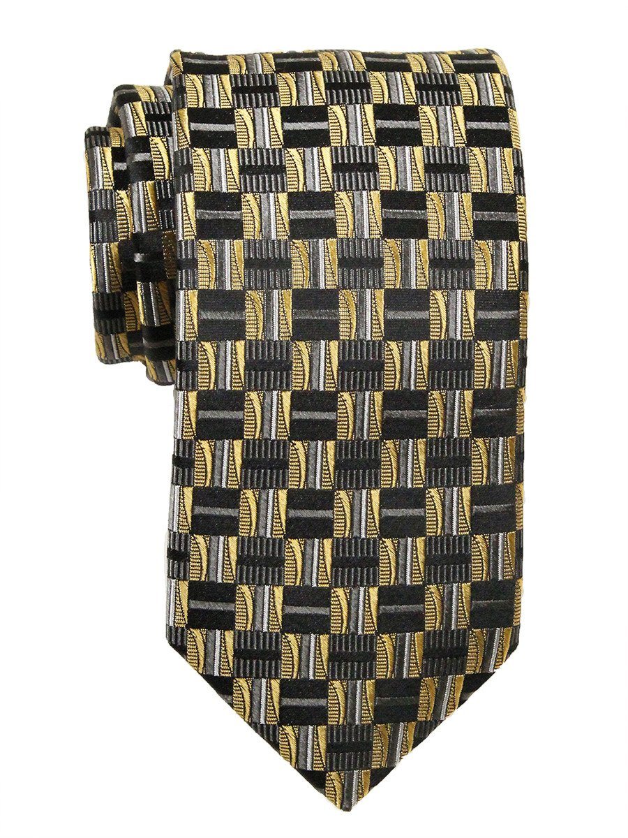 Heritage House 23704 100% Woven Silk Boy's Tie - Check Pattern - Gold/Gray/Khaki Boys Tie Heritage House
