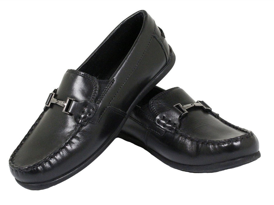 Florsheim 23863 Leather Boy's Shoe - Driving Bit Loafer - Black Boys Shoes Florsheim 