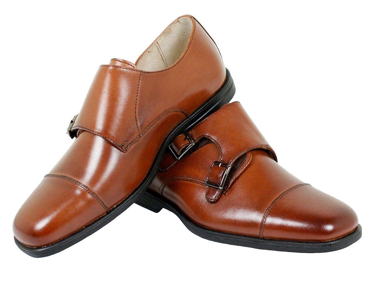 Florsheim 23902 Leather Boy's Shoe - Double Monk Strap - Cap Toe Boys Shoes Florsheim
