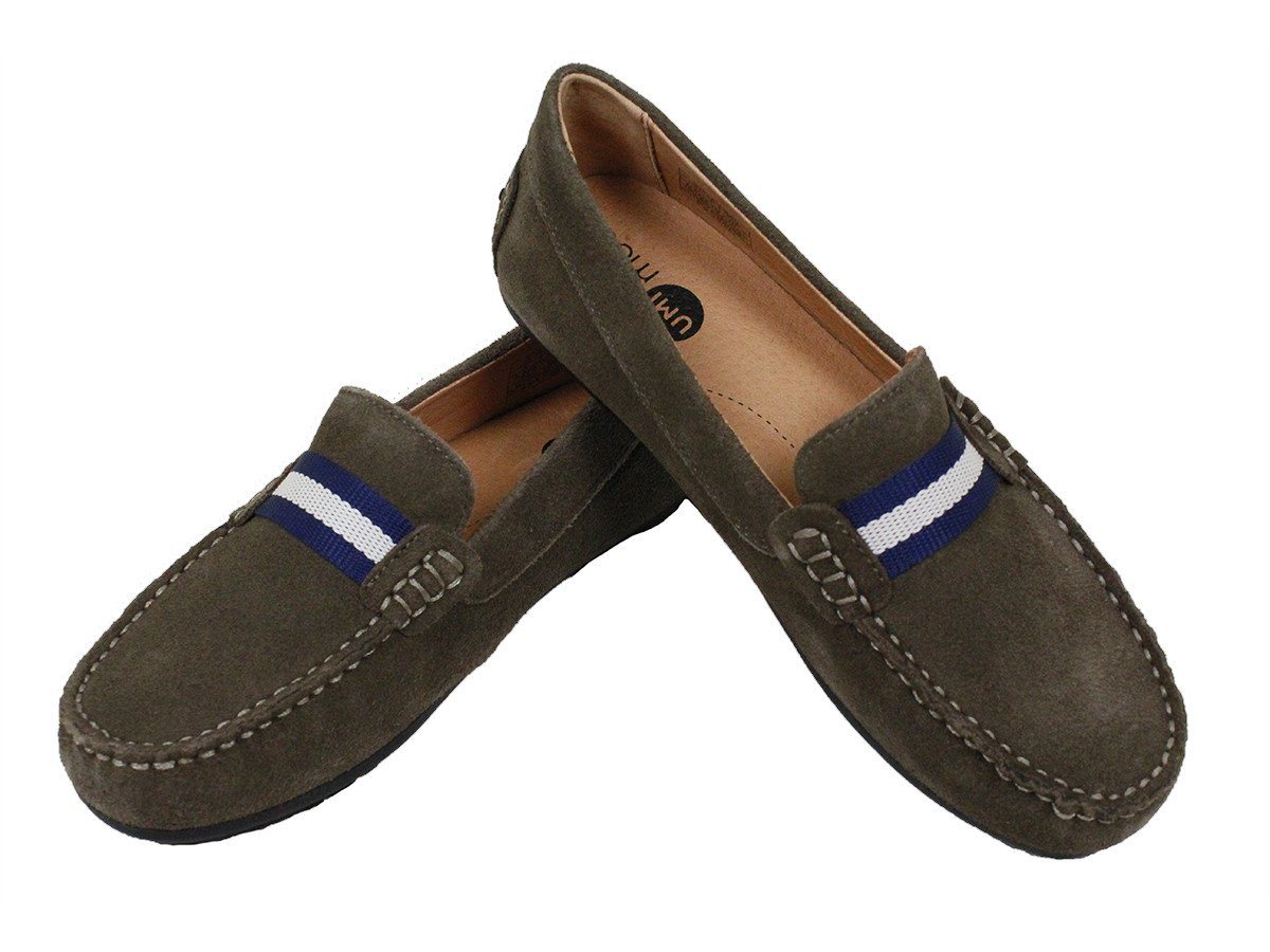 Umi 23935 Suede Boy's Shoe - Driving Loafer - Taupe Boys Shoes Umi