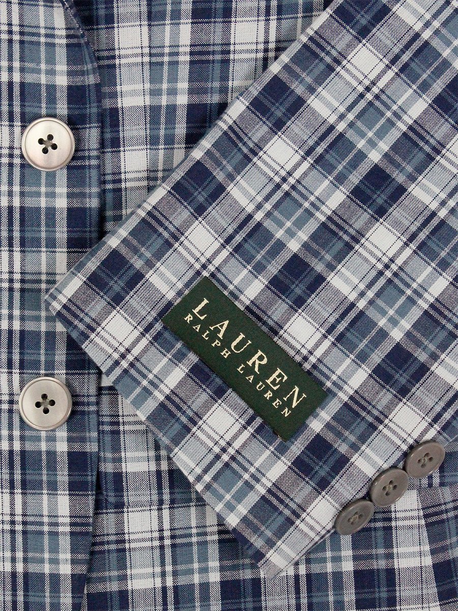 Lauren Ralph Lauren 24024 100% Cotton Boy's Sport Coat - Plaid - Navy/Blue Boys Sport Coat Lauren
