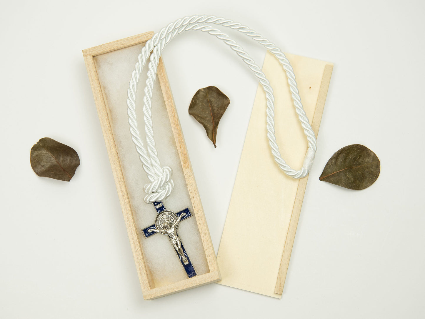 Boy's Communion Cross & Cord 24046 Blue/Silver Boys Necklace Heritage House