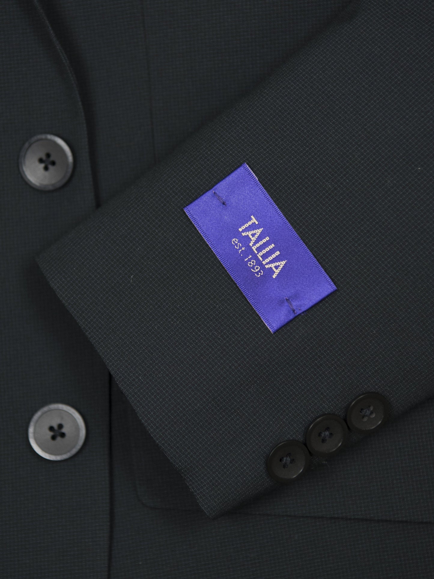 Tallia 24317 75% Polyester/25% Rayon Skinny Fit Boy's Suit - Graph Check - Black Boys Suit Tallia