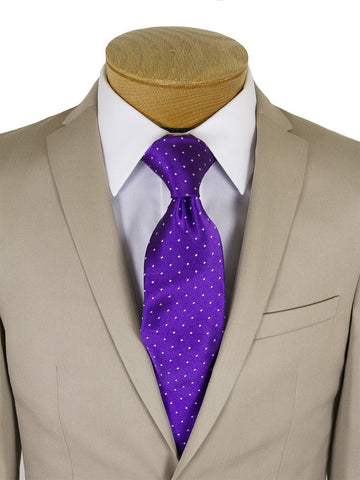Image of Tallia Purple 24325 76% Polyester/24% Rayon Skinny Fit Boy's Suit - Poplin - Tan Boys Suit Tallia 