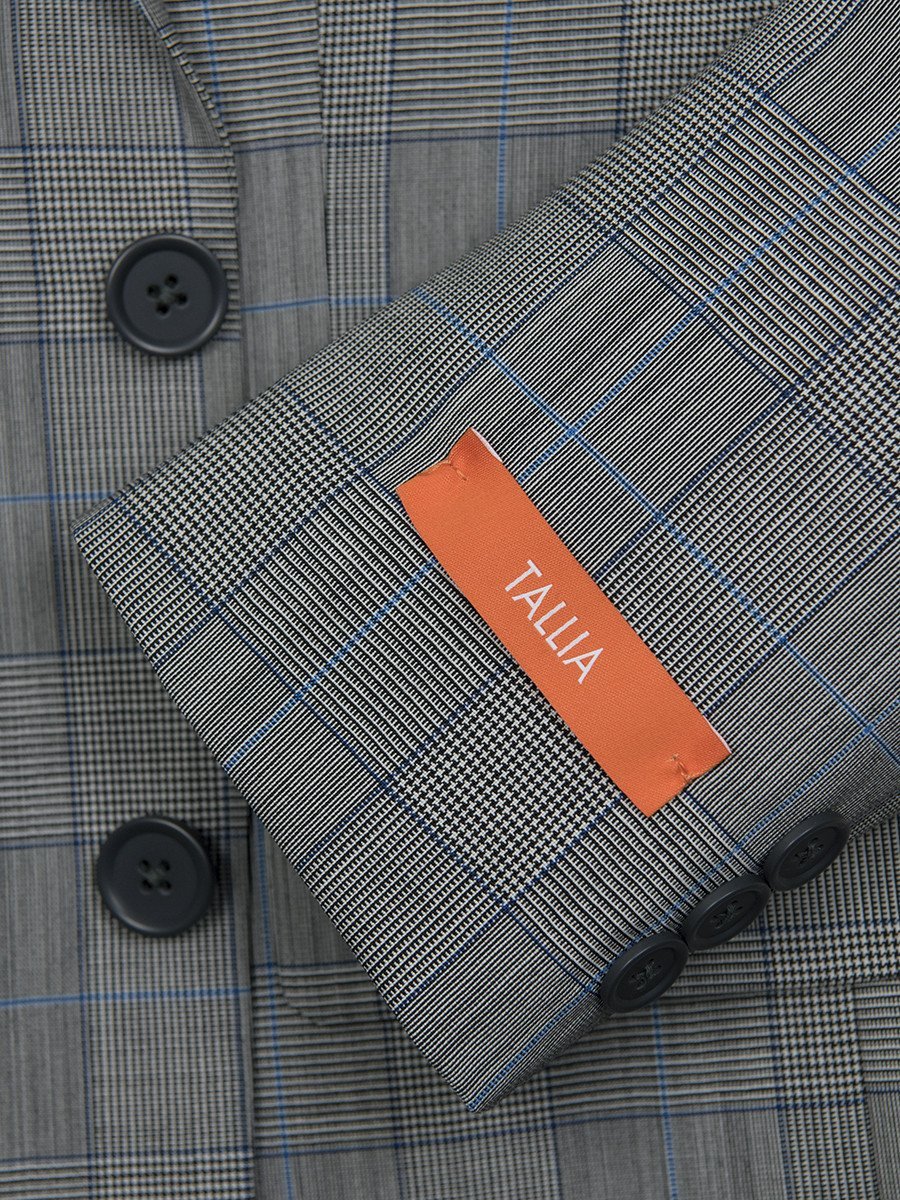 Tallia 24383 100% Wool Boy's Suit - Skinny Fit - Plaid - Gray Boys Suit Tallia