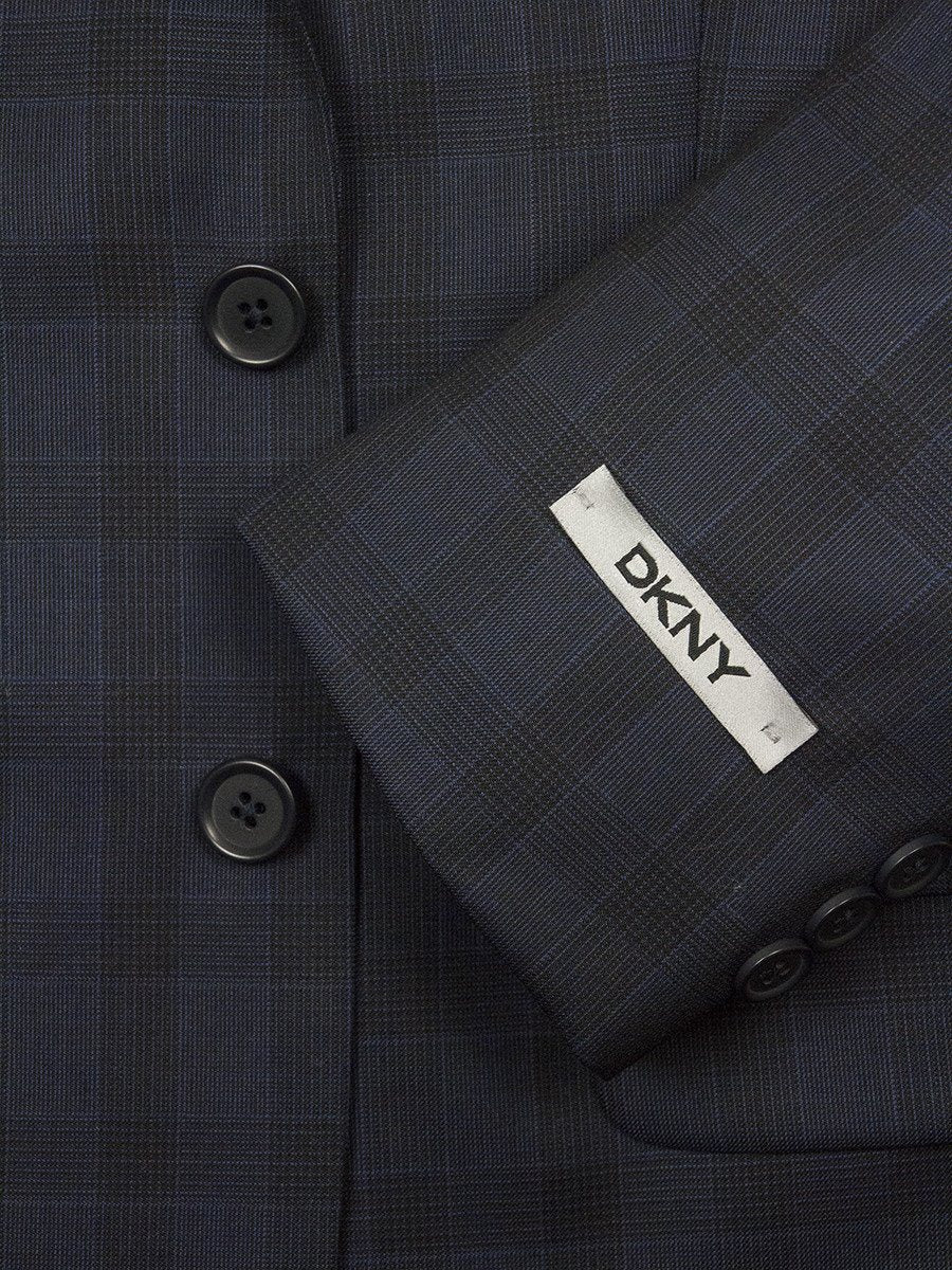 DKNY 24387 100% Wool Boy's Suit - Plaid - Navy Boys Suit DKNY
