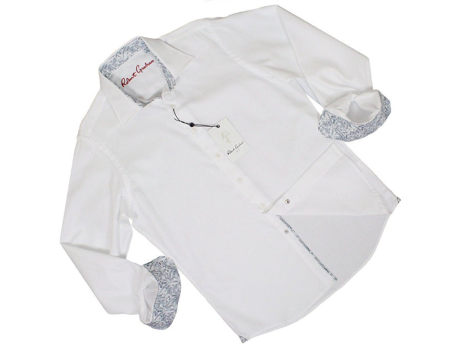 Robert Graham 24399 100% Cotton Boy's Dress Shirt - Dobby - White Boys L/S Knit Robert Graham 