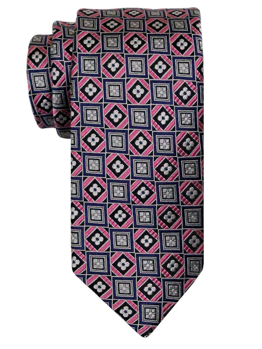 Heritage House 24494 100% Silk Boy's Tie - Geometric Squares - Pink Boys Tie Heritage House