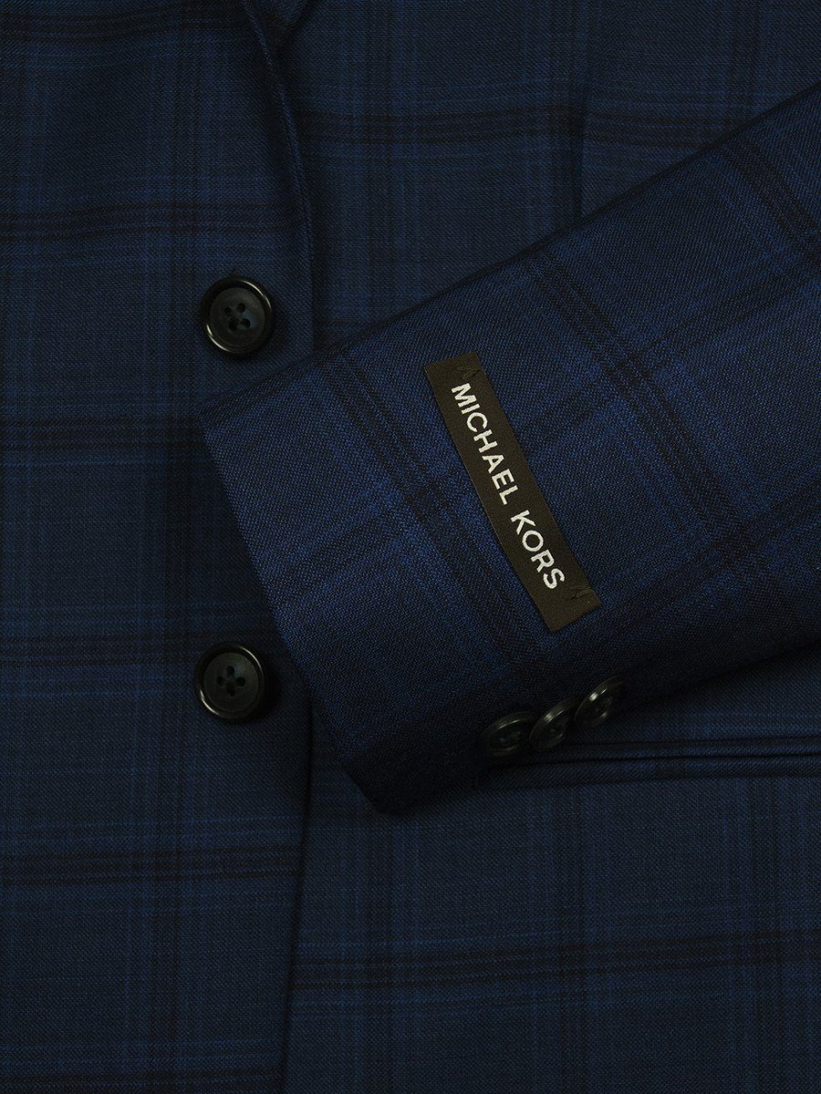 Michael Kors 24601 100% Wool Boy's Sport Coat - Plaid - Navy Boys Sport Coat Michael Kors
