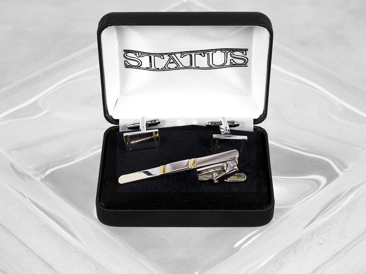 Boy's Cuff Links/Tie Bar 24907 2-Tone Boys Cufflinks Status