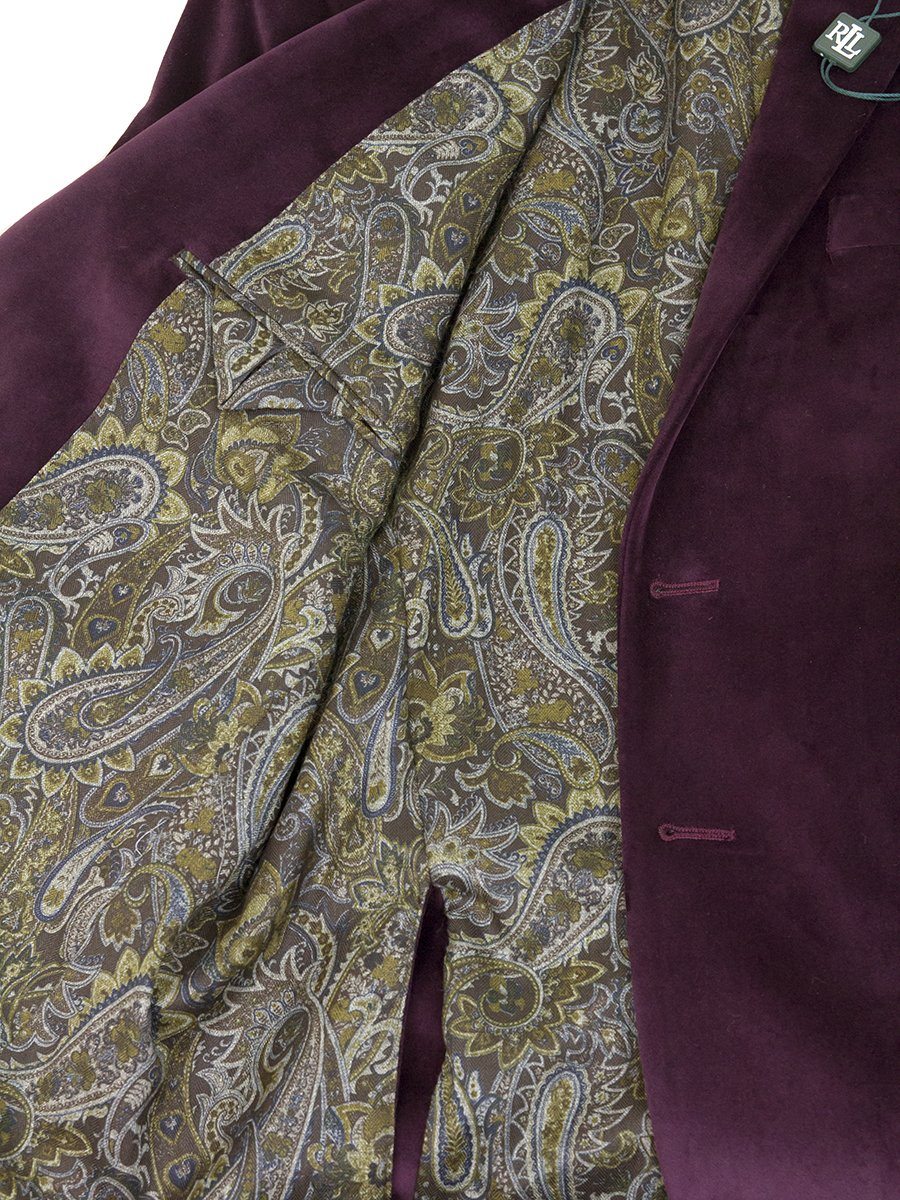 Lauren Ralph Lauren 25288 Boy's Sport Coat-Burgundy Velvet Boys Sport Coat Lauren