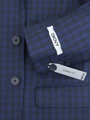 Image of DKNY 25376 100% Wool Boy's Skinny Fit Boys Boy's Sport Coat - Blue Boys Sport Coat DKNY 