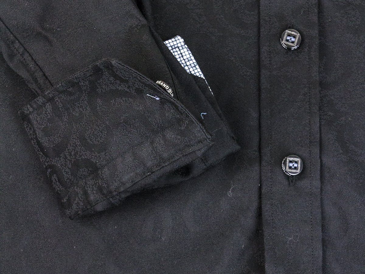 Boy's Brandolini Sport Shirt 25382 Black Tonal Paisley Boys Sport Shirt Brandolini