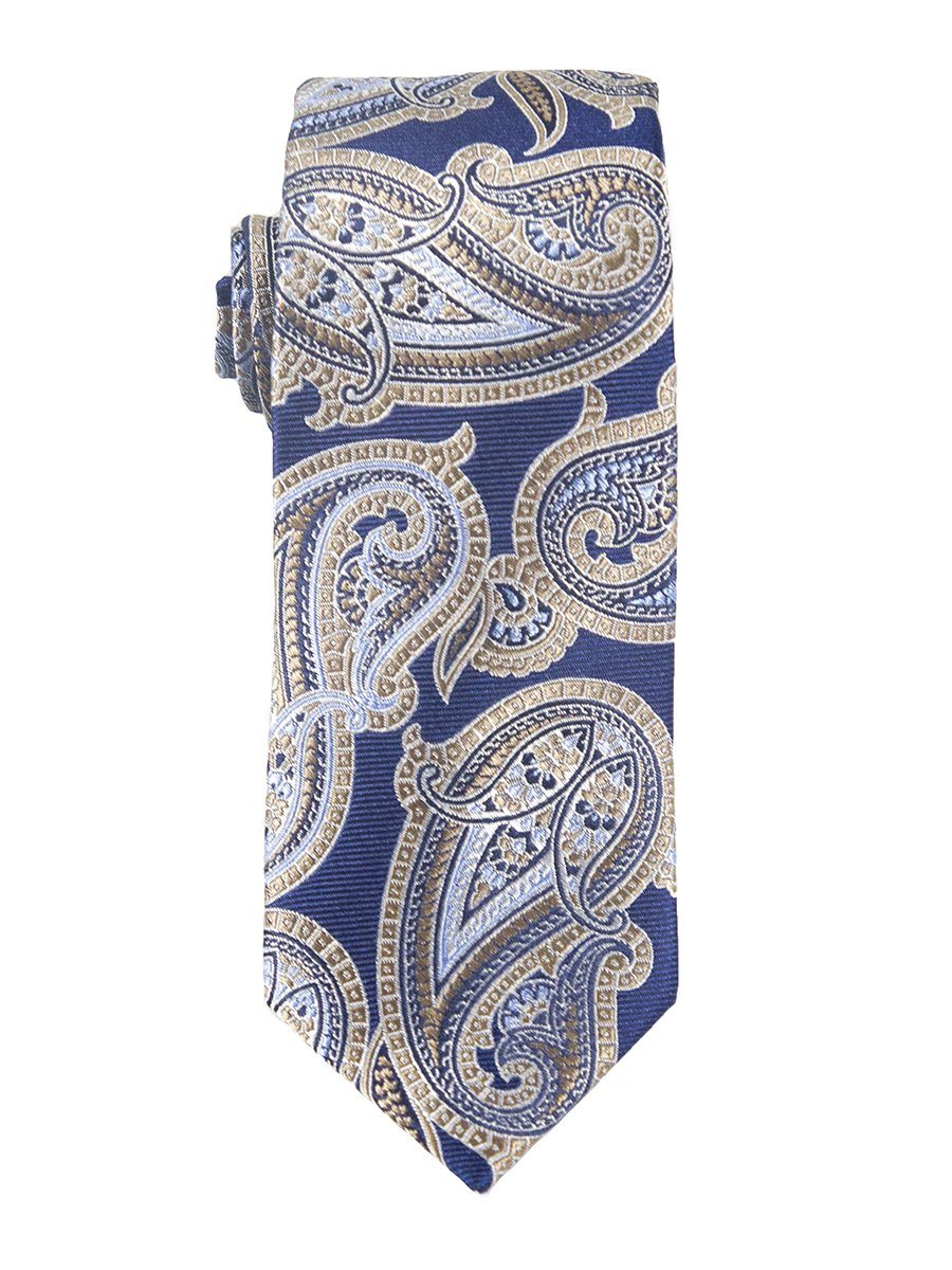 Heritage House 25433 100% Woven Silk Boy's Tie - Paisley Pattern - Blue/Khaki Boys Tie Heritage House