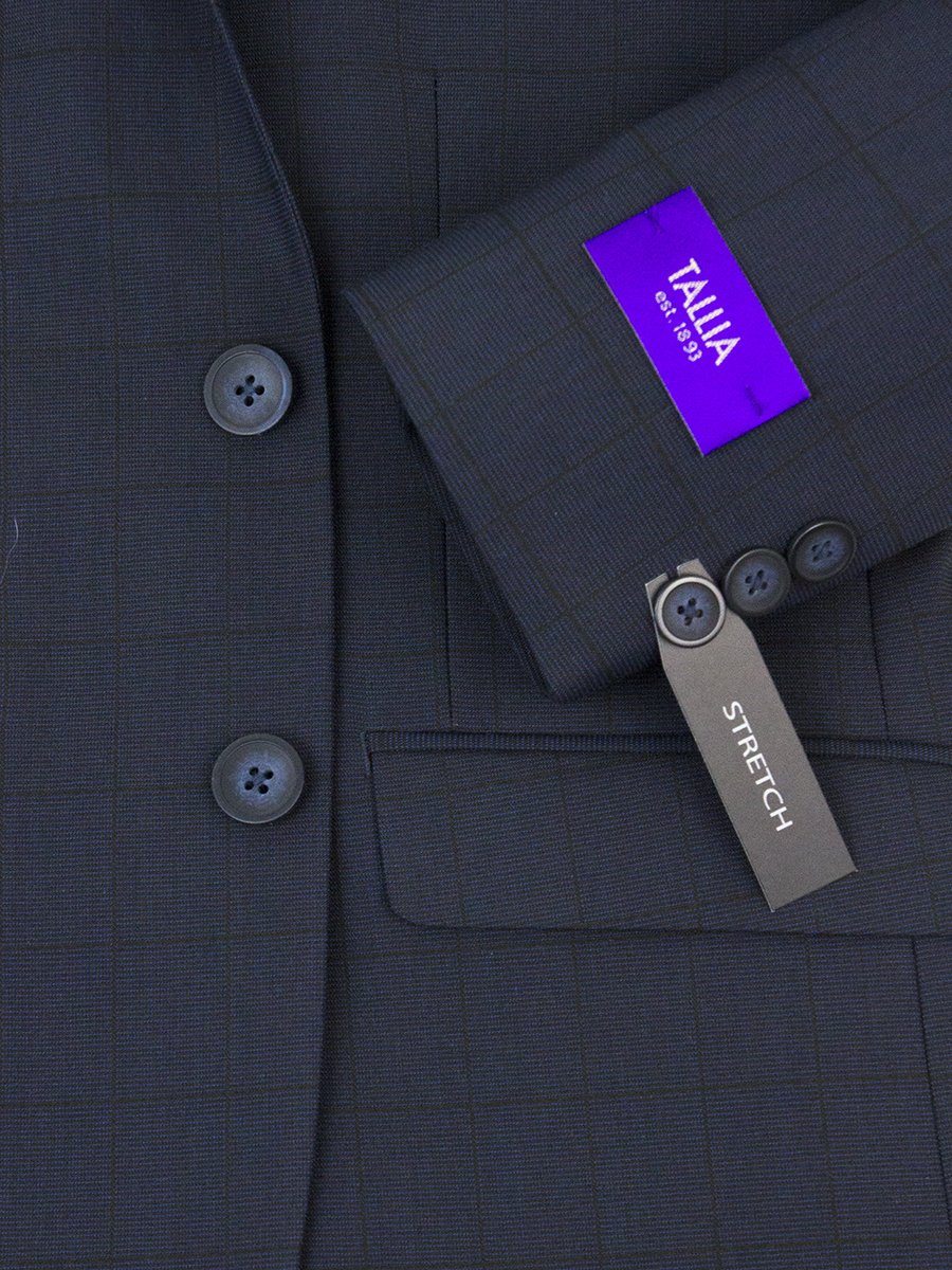 Tallia 25506 Skinny Fit Boy's Suit- Navy-Windowpane Boys Suit Tallia