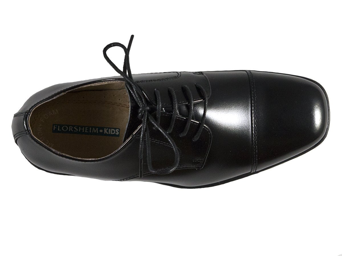 Florsheim 25586 Lace-Up Boy's Shoe - Cap Toe- Oxford- Black Boys Shoes Florsheim