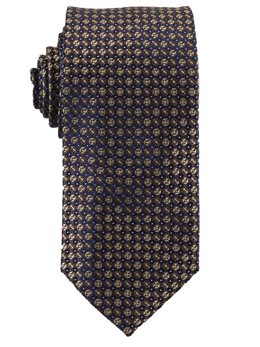 Heritage House 25753 100% Silk Boy's Tie - Neat - Brown/Navy Boys Tie Heritage House