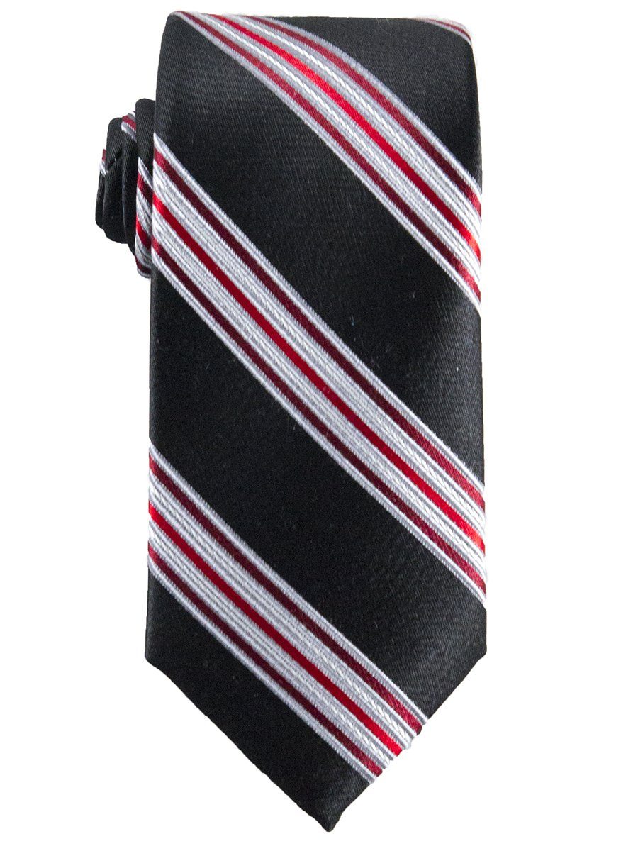 Heritage House 25798 100% Silk Boy's Tie - Stripe - Black/Red Boys Tie Heritage House