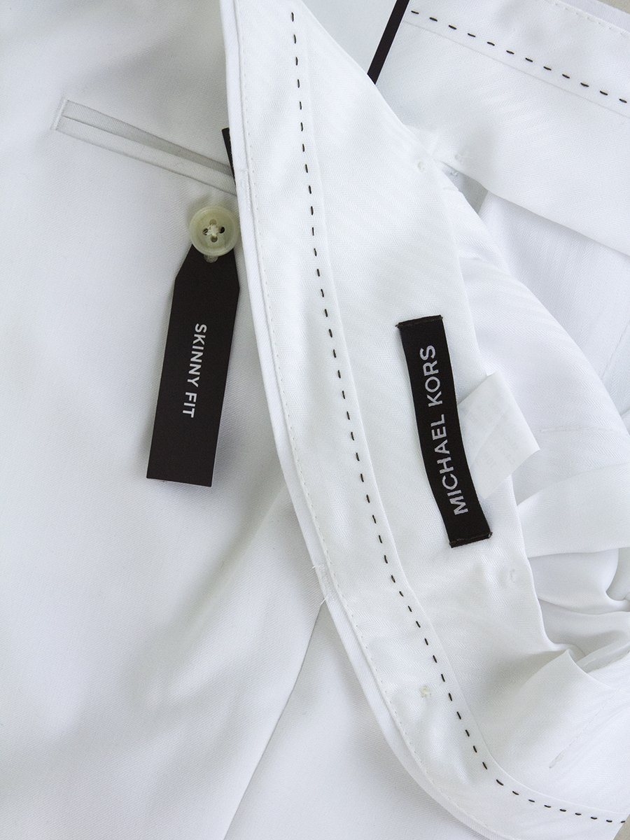 Michael Kors 25998P Boys Skinny Fit Suit Separate Pant- White Boys Suit Separate Pant Michael Kors
