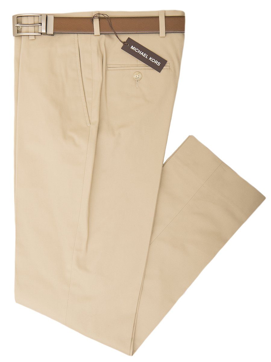 Michael Kors 26050 Boy's Pant - Cotton Poplin - Khaki, Plain Front Boys Casual Pant Michael Kors