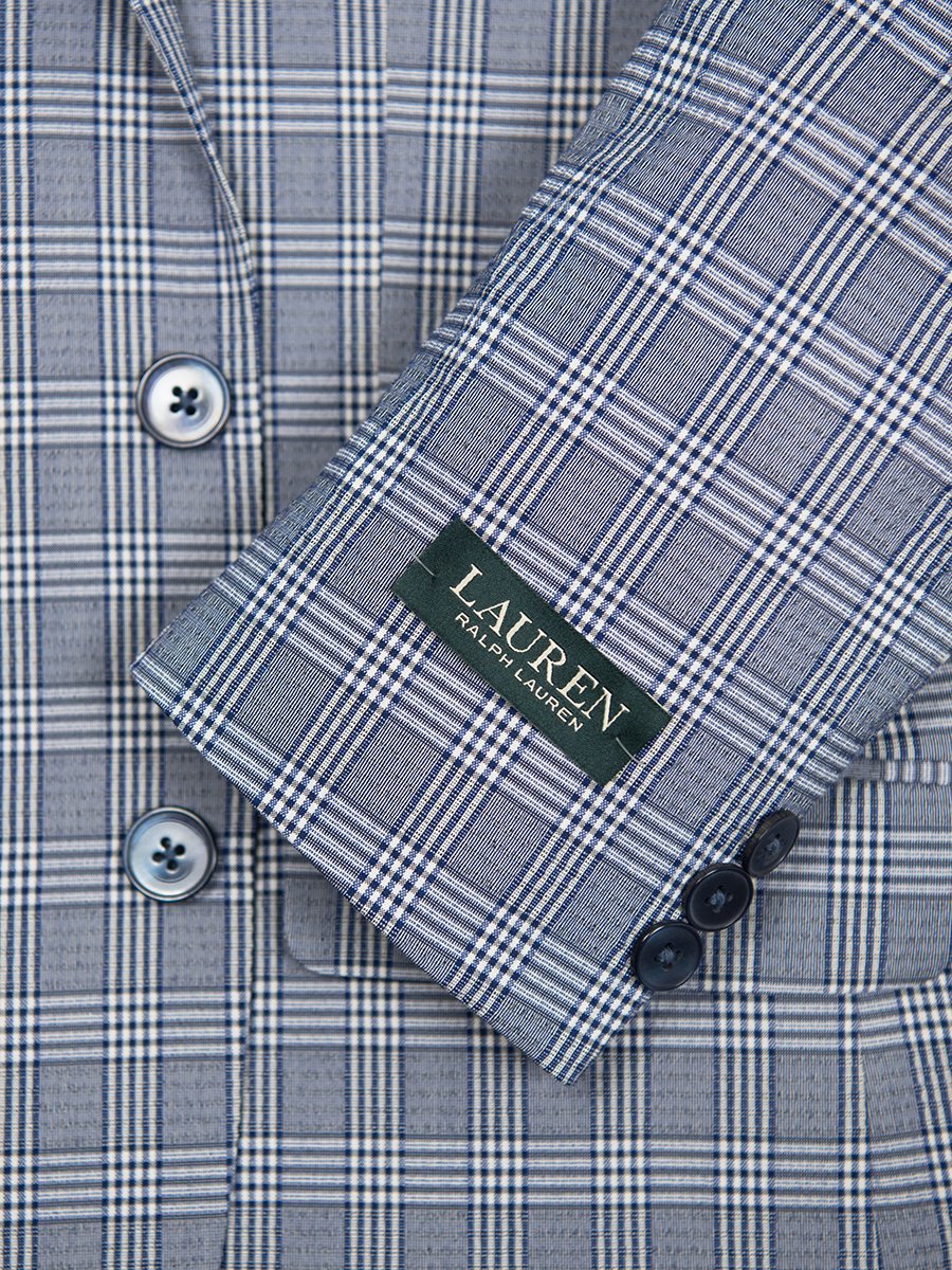 Lauren Ralph Lauren Boy's Sport Coat 26122 Blue/White Plaid Boys Sport Coat Lauren