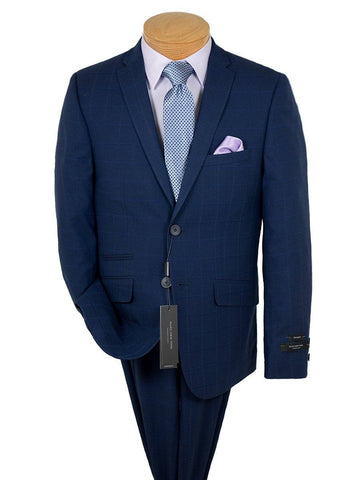 Image of Andrew Marc 26224 Boy's Skinny Fit Suit - Plaid - Blue Boys Suit Andrew Marc 