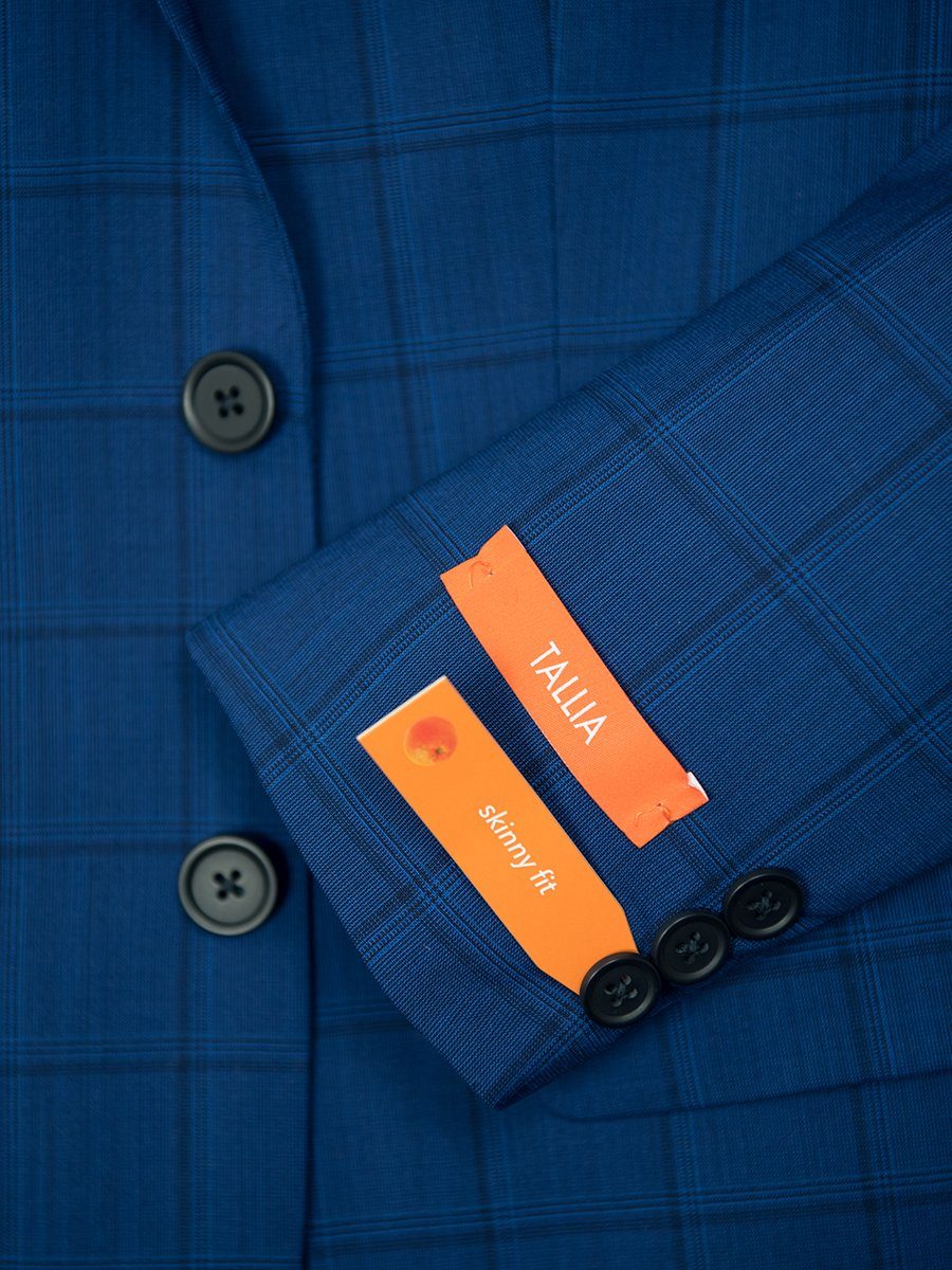 Tallia 26396 Boy's Suit - Skinny Fit - Windowpane - Blue Boys Suit Tallia