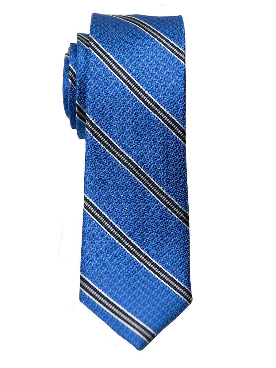 Heritage House 26417 100% Silk Boy's Tie - Stripe - Blue/Grey/White Boys Tie Heritage House - The Boys' Suits Source®