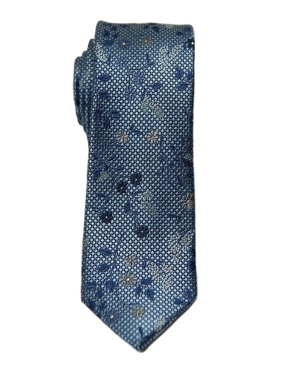 Heritage House 26449 100% Silk Boy's Tie - Floral - Light Blue Boys Tie Heritage House