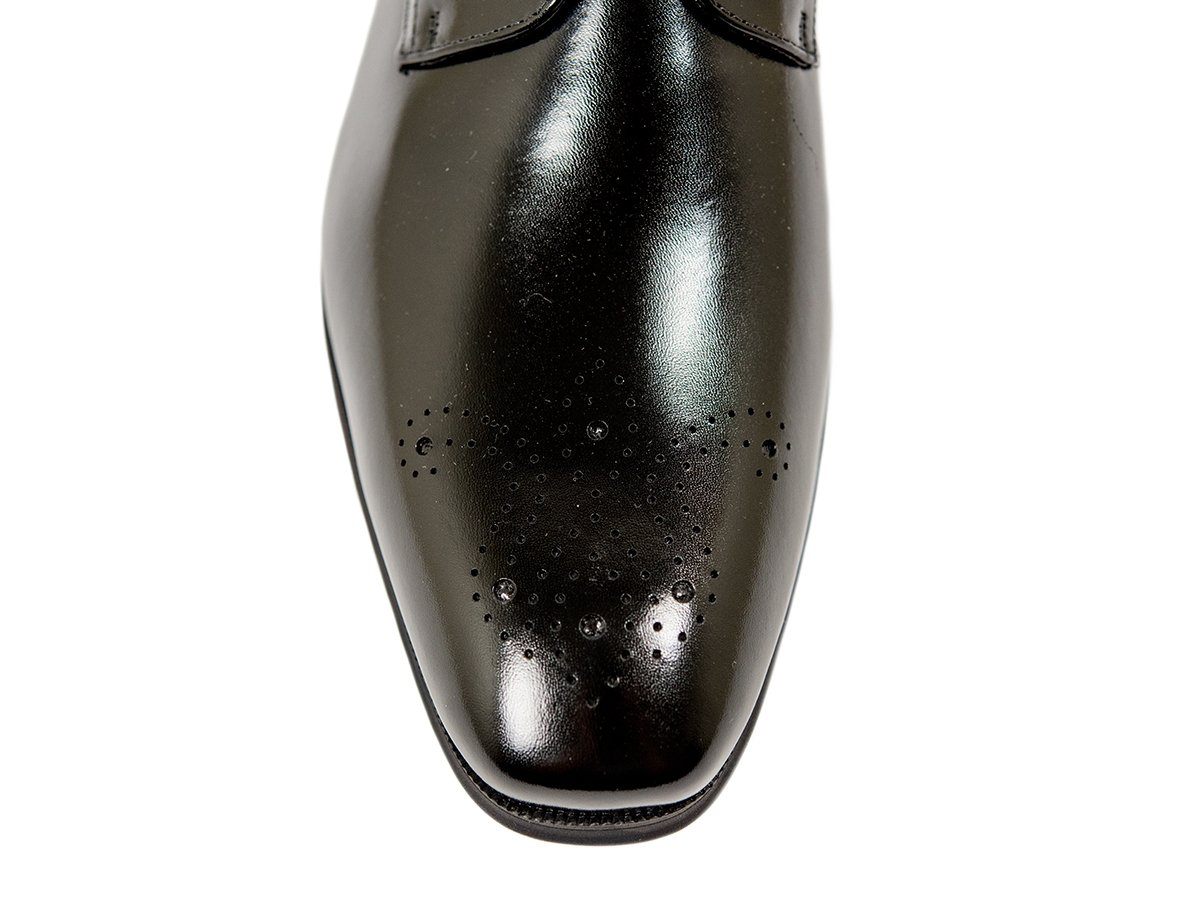 Florsheim 26712 Full-Grain Leather Boy's Shoe - Cap Toe Oxford - Perforated-Black Boys Shoes Florsheim