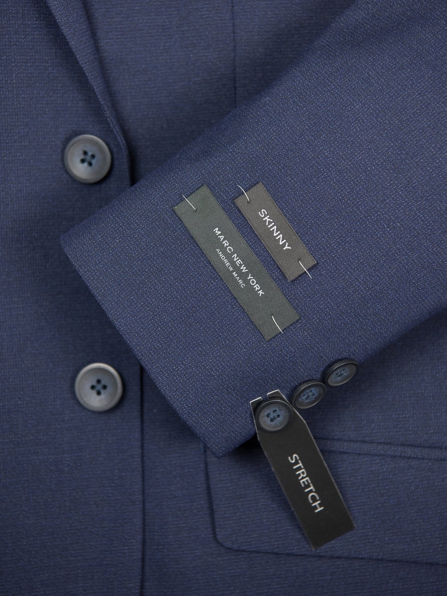 Andrew Marc 27210 Boy's Skinny Fit Suit - Blue-Tic Weave Boys Suit Andrew Marc