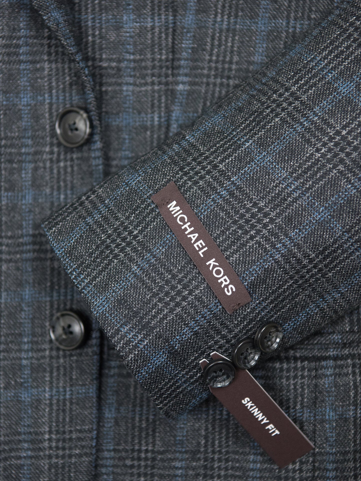 Michael Kors 27266 Boy's Sport Coat - Skinny Fit- Plaid - Charcoal Boys Sport Coat Michael Kors