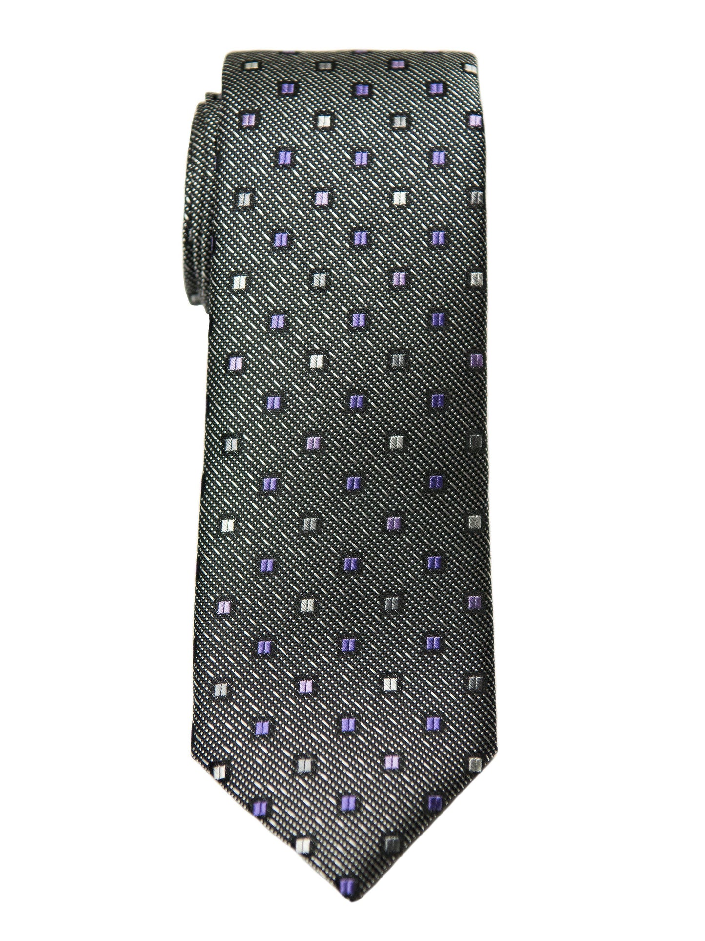 Boy's Tie 27727 Charcoal/Purple Neat Boys Tie Heritage House