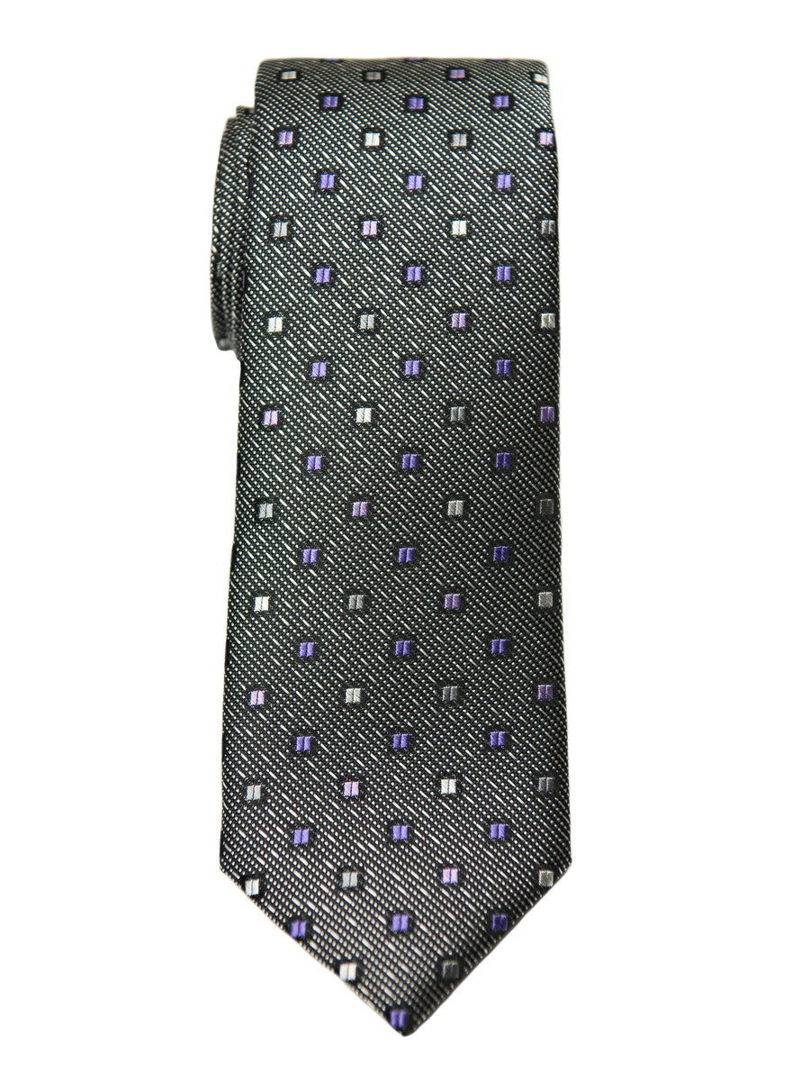 Boy's Tie 27727 Charcoal/Purple Neat Boys Tie Heritage House 