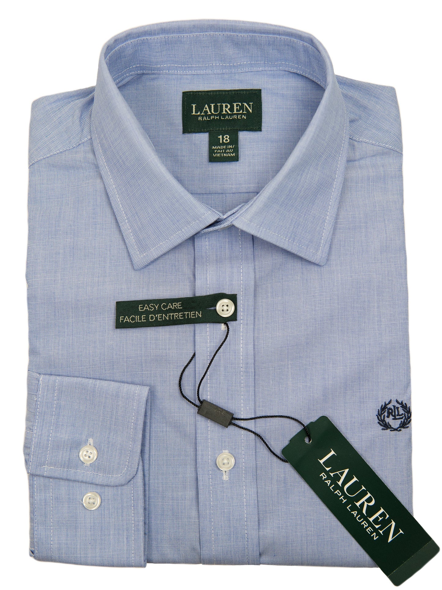 Lauren Ralph Lauren 27927 Boy's Dress Shirt-Powder-End on End Boys Dress Shirt Lauren