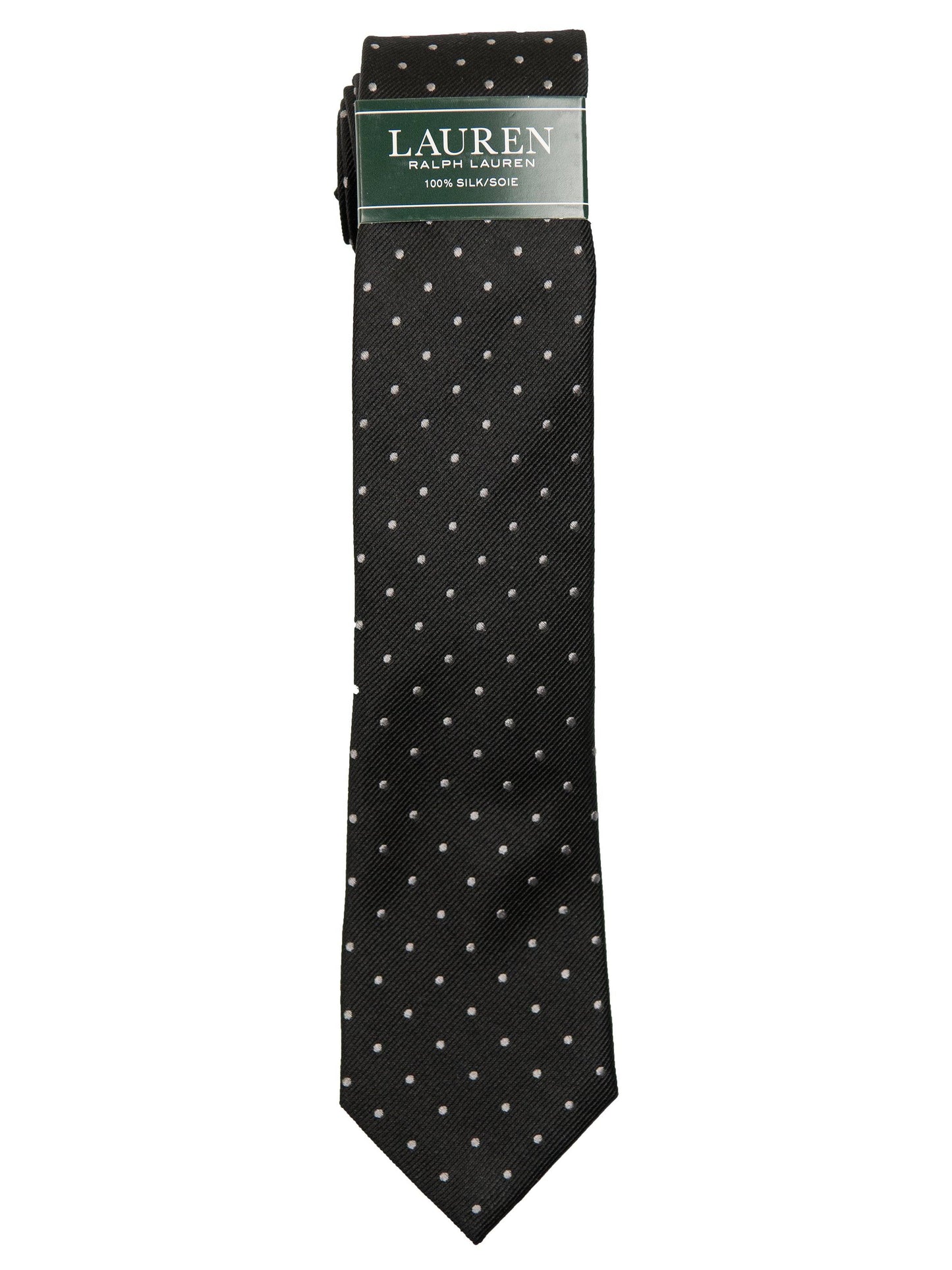 Lauren Ralph Lauren Boy's Tie 27971 Black Polka Dot Boys Tie Lauren