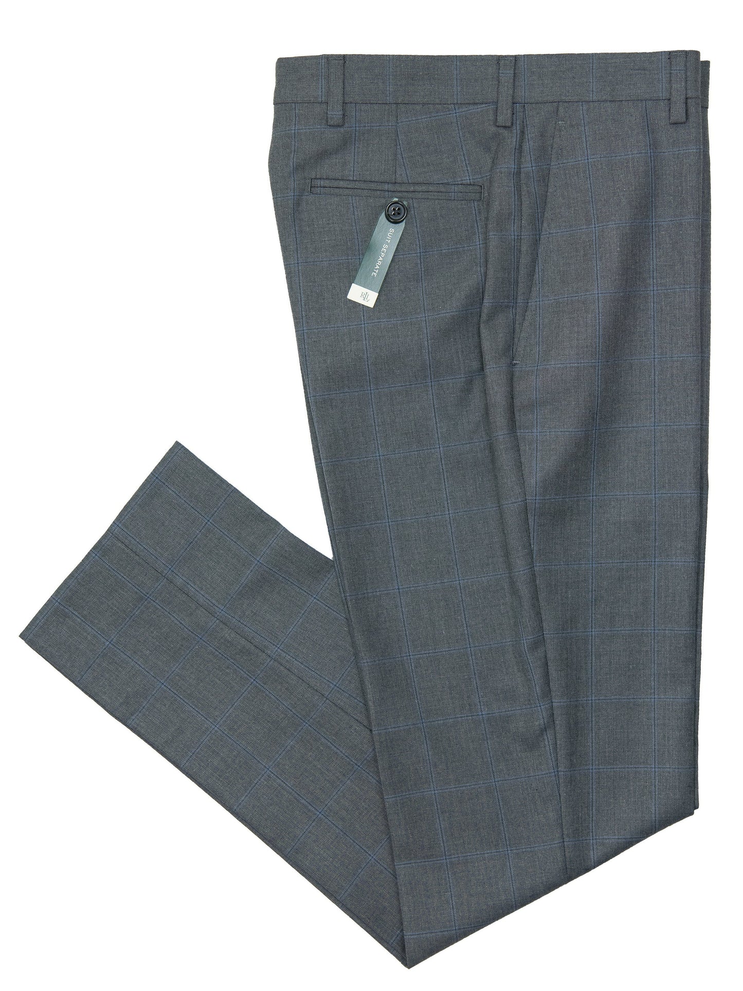 Lauren Ralph Lauren 28064P Boy's Suit Separate Pant - Windowpane - Grey/Blue Boys Suit Separate Pant Lauren Ralph Lauren