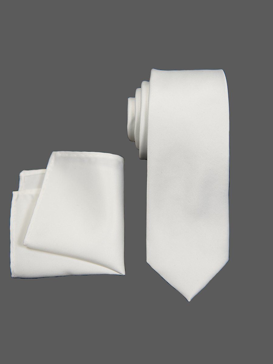 Heritage House 2812 100% Polyester Tie - Solid - White