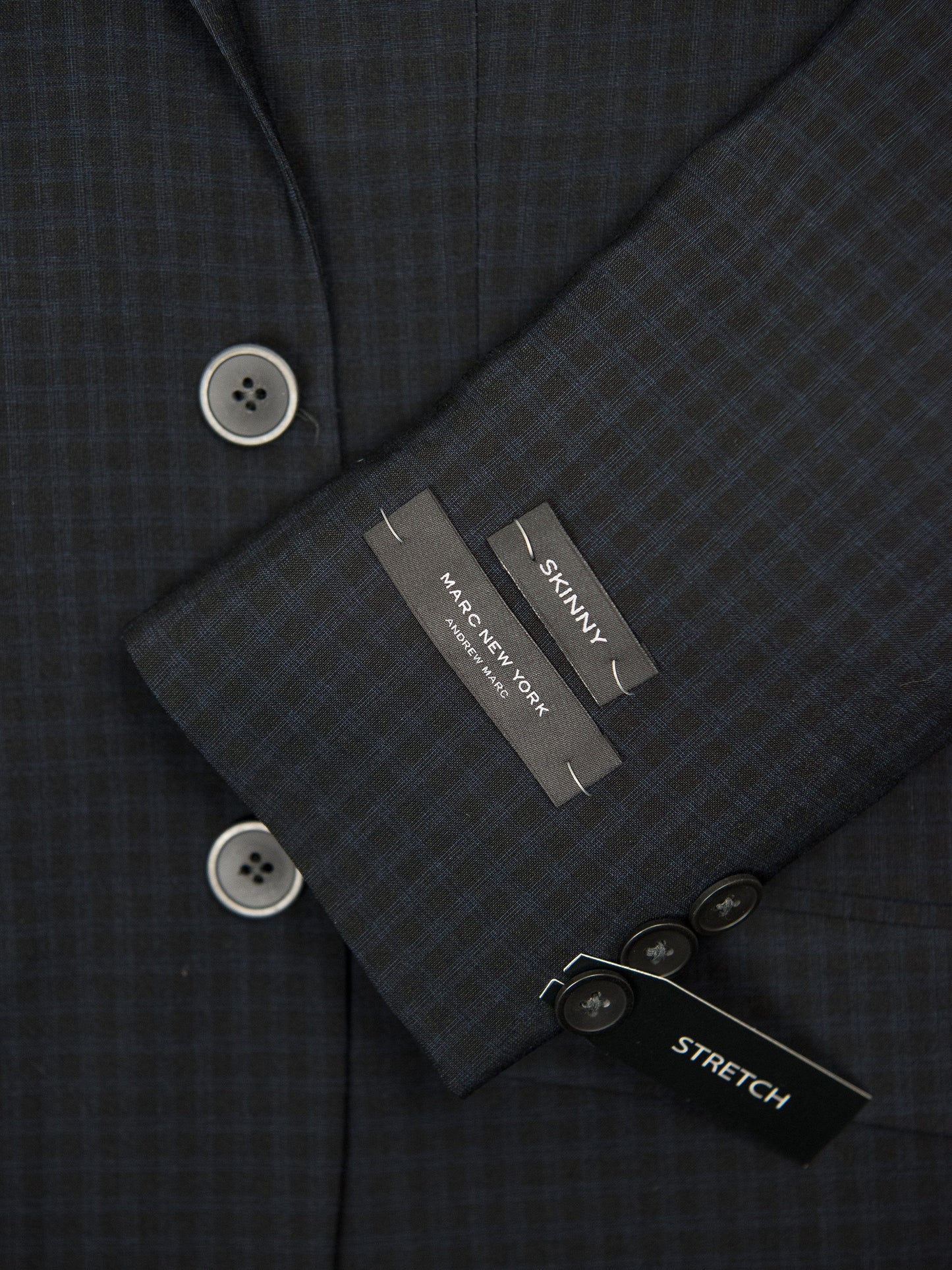 Andrew Marc 28331 Boy's Skinny Fit Suit - Check-Black Boys Suit Andrew Marc